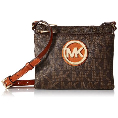 michael kors white and brown crossbody